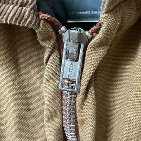 Vintage Hammill Quilt Lined Jacket Mens 42 Brown Canvas Utility 90s Workwear - Picture 7 of 12